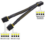 EPS CPU 8 Pin to Dual EPS (4+4) Pin Splitter Cable