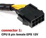 EPS CPU 8 Pin to Dual EPS (4+4) Pin Splitter Cable